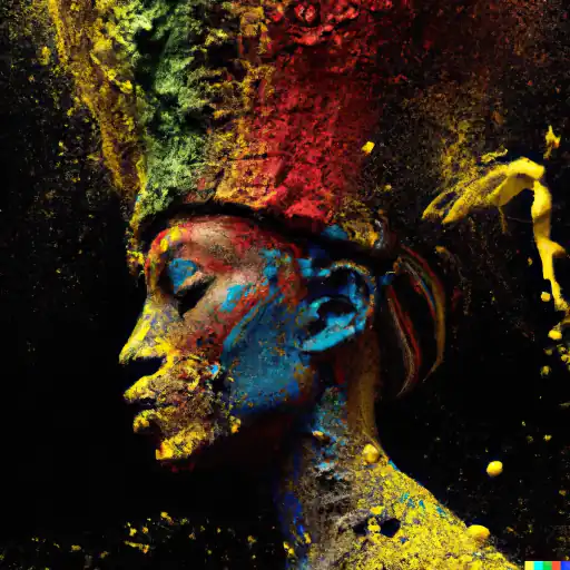 DALL·E 2022 10 25 17.02.54   picture of colorful mud explosions and paint splashes and splitters but as nefertiti gigapixel low_res scale 6_00x